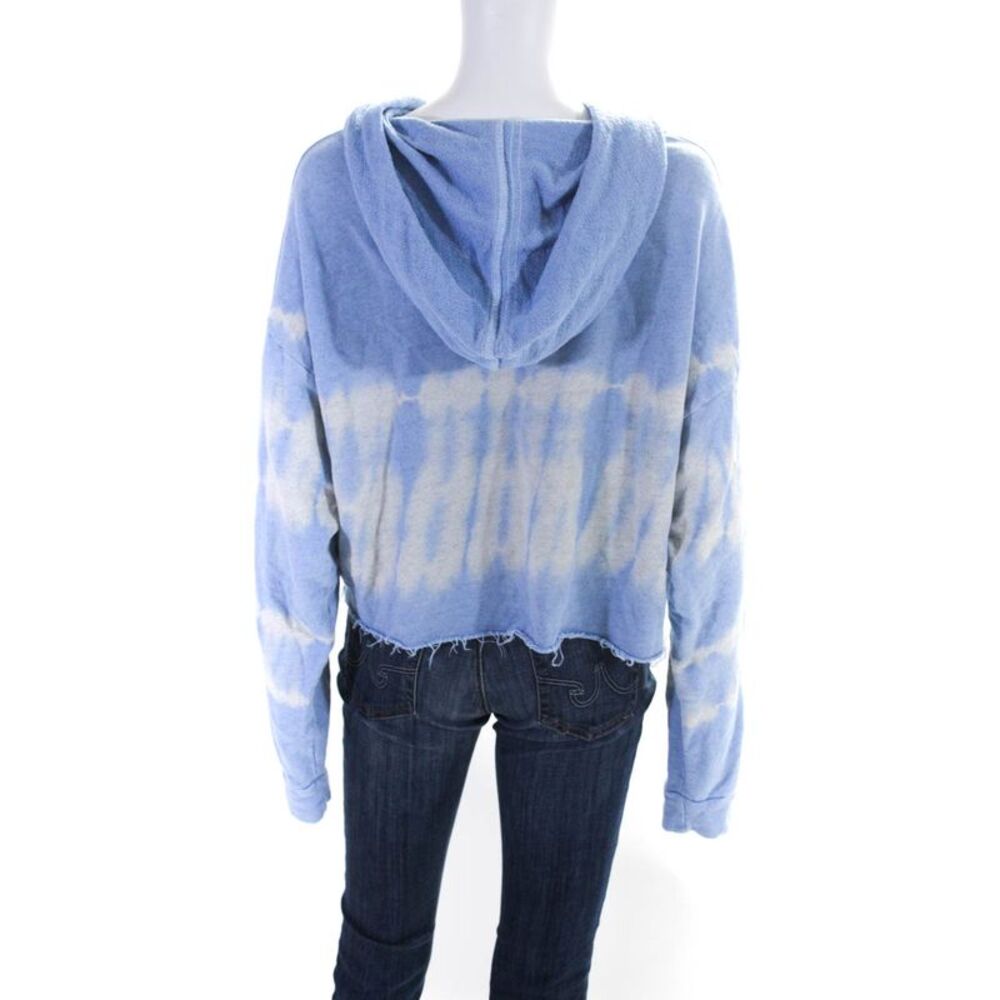 Good Hyouman Womens Knit Tie Dye Hooded Sweatshirt Pullover Blue Size L - Picture 3 of 6
